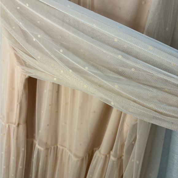 Blush Tulle Tiered Sheer Sleeve Babydoll Dress NWOT - Picture 14 of 16